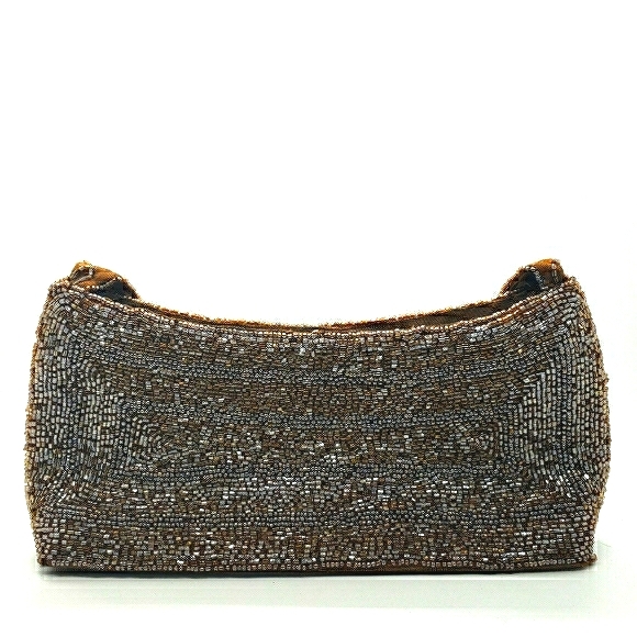 Vintage Beaded Brown Formal Clutch - Picture 4 of 8